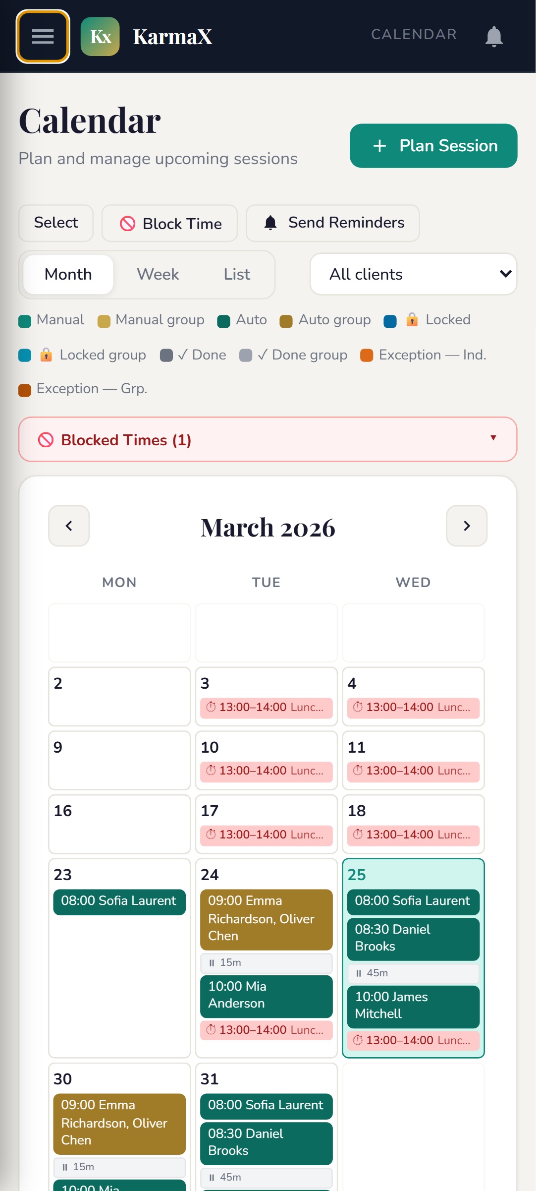 KarmaX Calendar
